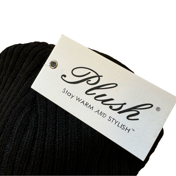Plush - Ribbed Fleece Lined Beanie  black women - Picture 8 of 11